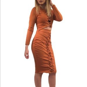 Orange cut out dress